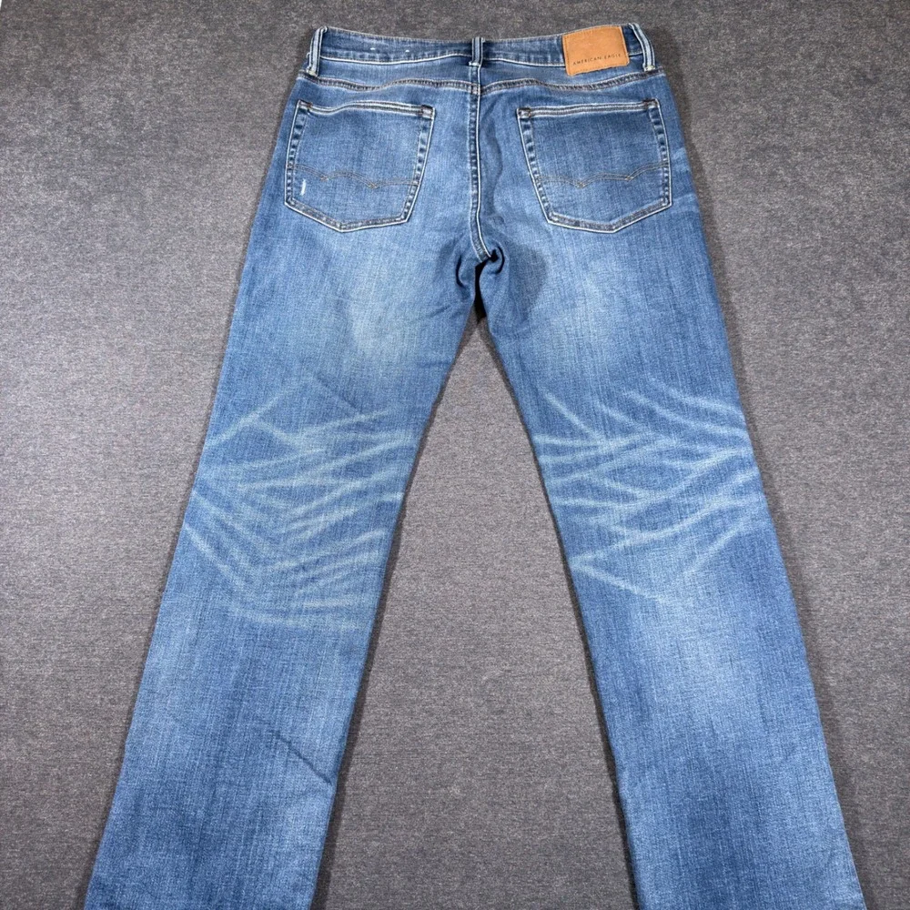 American Eagle Relaxed Straight Jeans Mens 32x34 Blue Stretch Denim Medium Wash